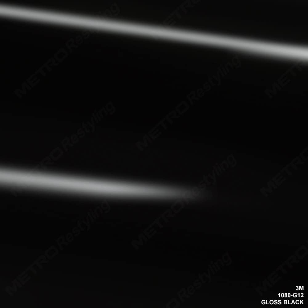 3M 1080 G12 GLOSS BLACK 5ft x 2ft (10 Sq/ft) Car Wrap Vinyl Film