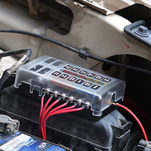 12V 24V Blade Fuse Box Holder 12/6 Ways Modified Fuse Box Terminal Block with Warning Light for Car Boat Marine Trike (Color : Dark Grey)