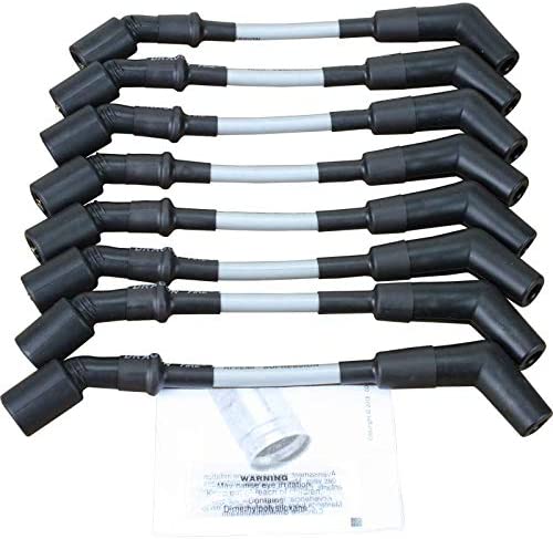 Dragon Fire Performance SILVER 500 Ohm per/ft. Street Series High Performance Spark Plug Wire Set For 1999-2017 Chevrolet GM Chevy LS LSX LS1 LS2 LS3 LS6 LS7 W/Round or Square Coils OEM Fit PWLS-DF-