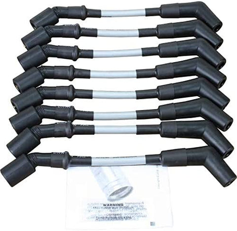 Dragon Fire Performance SILVER 500 Ohm per/ft. Street Series High Performance Spark Plug Wire Set For 1999-2017 Chevrolet GM Chevy LS LSX LS1 LS2 LS3 LS6 LS7 W/Round or Square Coils OEM Fit PWLS-DF-
