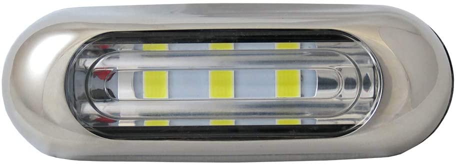 Manufacturers' Select ITC Inc Surface Mount Exterior LED Backup/Flood/Docking Light, Watertight Marine/RV LED Light with Stainless Steel Bezel (Bracket Mount)