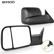 SCITOO Towing Mirrors fit for Dodge Ram High Perfitmance Exterior Accessories Mirrors fit 1998-2002 Ram 1500 Ram 2500 Ram 3500 with Power Controlling Heated Manual Flipping up and Telescoping