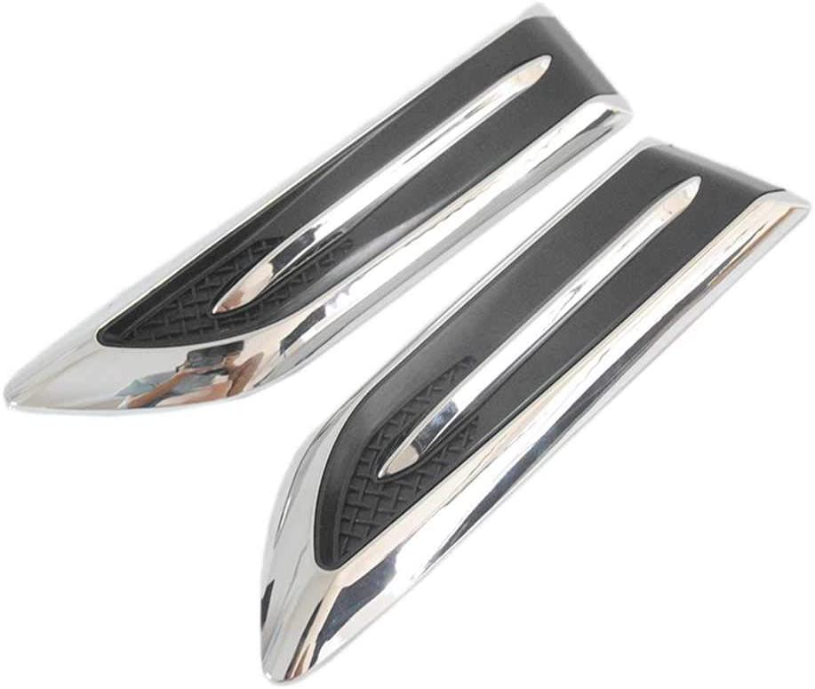 LSJVFK 2Pcs Universal Auto Automobile Car Decorative Air Scoop Flow Intake Hood Vent Bonnet Universal (Silver)
