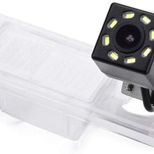 eHANGO Car Rear View Camera with 4 Pin to RCA Cable Bracket License Plate Lights Housing Mount for Buick Regal/Buick Excelle XT/Chevrolet Vectra/Chevrolet Malibu/Vauxhall (12 LED)