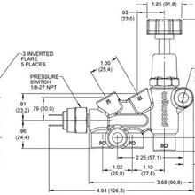 WILWOOD TANDEM MASTER CYLINDER,BLACK,FOR 64-73 MUSTANG W/PROPORTIONING VALVE