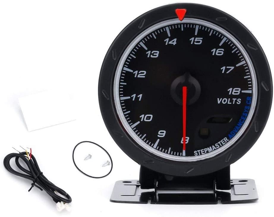 XinQuan Wang 60mm Racing Car Auto Voltmeter Gauge 8-18V Voltage Gauge Red White Lighting Volt Gauge Car Meter Auto Gauge