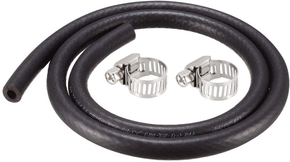 uxcell Fuel Line Hose Rubber 6mm I.D. 0.9M/3Ft Diesel Petrol Hose Engine Pipe Tubing with 2 Clamps