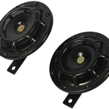 TWO BLACK SUPER LOUD ELECTRIC BLAST TONE HORN MOTORCYCLE CHOPPER 12V