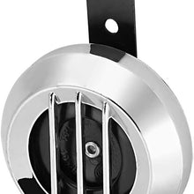 Qii lu Universal Motorcycle Electric Loud Horn Siren 12V 110DB Waterproof Round Horn Speaker