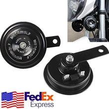 2x 12V 435HZ 110dB Motorcycle Loud Tone Snail Horn Black Metal Beep Waterproof