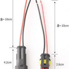 10 Kit 2 Pin Way Car Waterproof Electrical Connector Plug with 10cm Wire 17 AWG Marine, Real Conductor 1.2mm / 17 AWG Wire Match 16 18 AWG Electrical Wire
