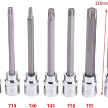 Terisass Torx Star Bit Socket Set 7Pcs 3/8inch Drive Extra Long Torx Star Bit Socket Set Drive Repair Tool Kit Torx Star Socket Bits Tool Kit