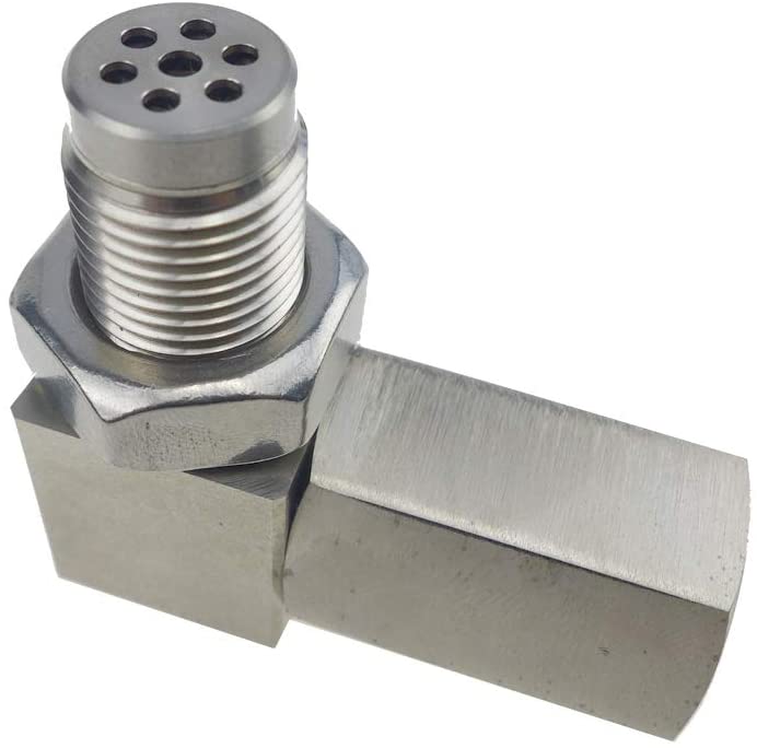 Oxygen O2 Sensor Socket Suitable for Vehicles with M18x1.5mm Thread, 90 Degree 201 Stainless Durability and Rust Resistance