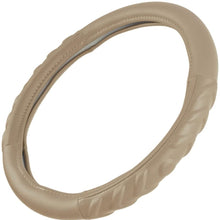 Motor Trend 100% Odorless Car Steering Wheel Cover - Comfort Cushion Grip, Tan Beige Small Size (13.5 to 14.5 Inch)