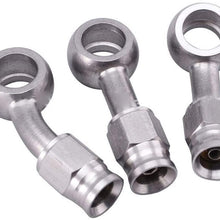 MSJFUBANGBM AN3 10mm Stainless Steel Brake Hose Fitting Ends Adapter for Car Auto Motorcycle (Color : V)