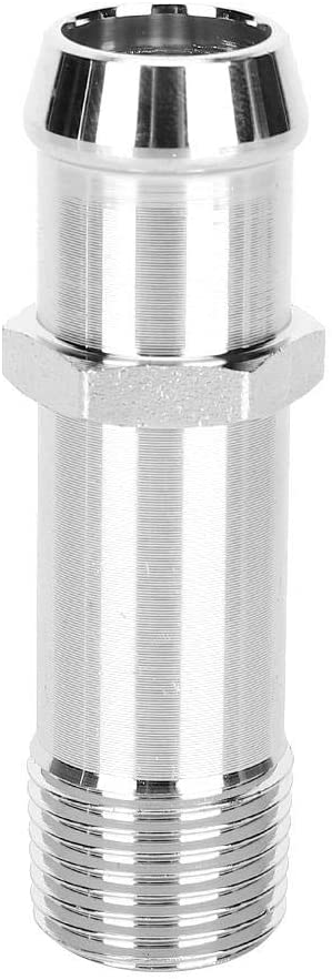 Qiilu Heater Hose Fitting, Chrome Steel Water Pump Fitting Heater Hose 1/2in NPT to 3/4in Barb SBC BBC