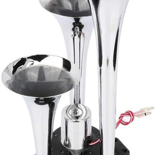 ZENITHIKE Air Horn Kit Trumpet Air Horn Powerful Loud 118db 3 Trumpet Car Horn for Vehicle Truck Lorry Trains Boat Car
