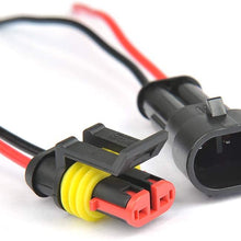 ATPWONZ 2 Pin Way Car Waterproof Electrical Connector Plug with Wire AWG Marine Pack of 10