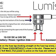 Lumision ADD Circuit Blade Style ATT Low Profile Mini FUSETAP Fuse TAP + Fuse Set 5, 7.5, 10, 15, 20 AMPS