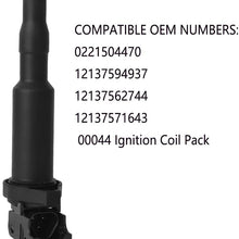 TOPEMAI 0221504470 Ignition Coil for BMW X3 X5 M5 M6 Z4 325i 325Ci 328i 330Ci 335i 525i 525xi N54 528i 530i 535i 545i 745Li Series replace 12137594937 00044 (6 Pack)