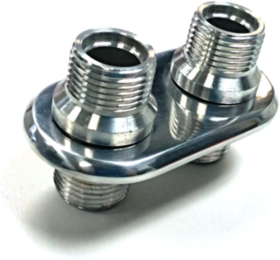 Polished Aluminum 2 Port (1-L 1-L) Ac Air Conditioning Heater Hose Firewall Bulkhead