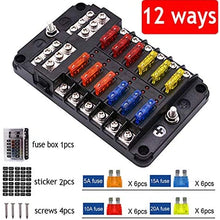 Car Boat Fuse Box Holder With 12 Way Blade Fuse Holder Block amp; Warning Indicator 12V~24V Power Distribution Panel Board (Color : 6 Ways Fuse Box)