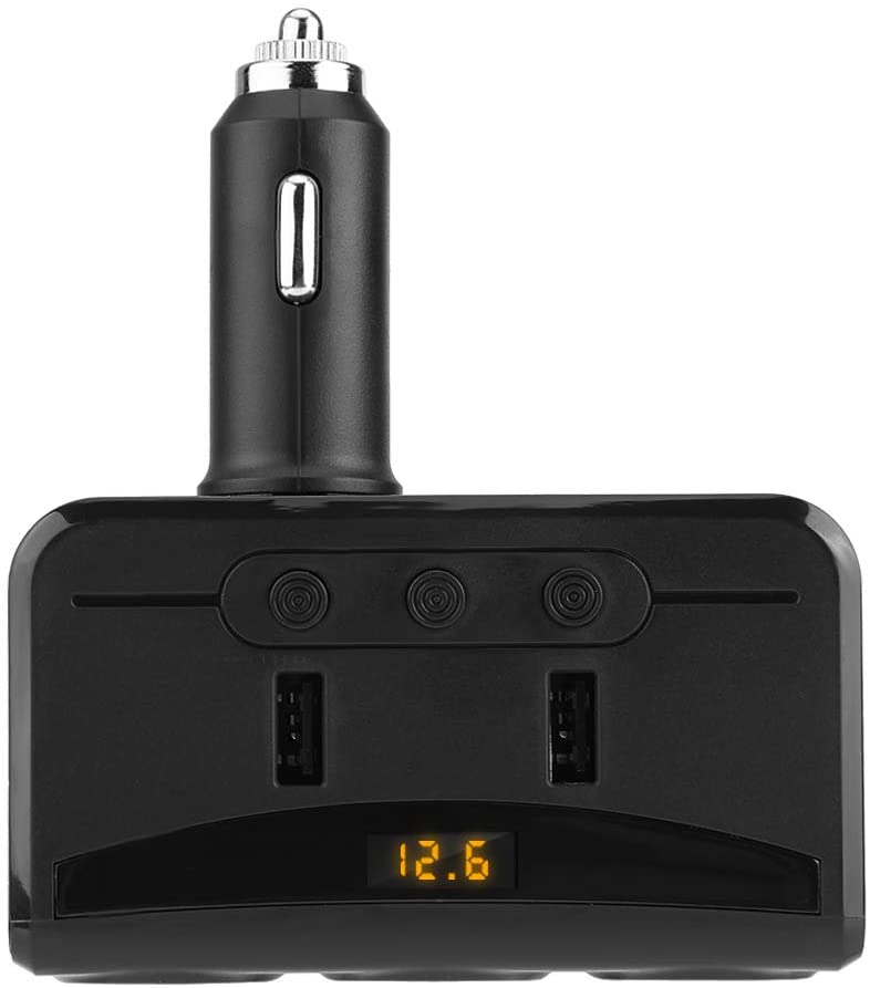 Cigarette Lighter Splitter USB 12V-24V Car Cigarette Lighter Power Socket Splitter Adapter 3.1A Dual USB Charger Voltmeter