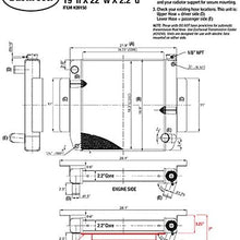Maxx Power Chevy Style Tri Flow Aluminum Radiator 22 Inch 3 Pass Cooling