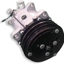 DEMOTOR PERFORMANCE AC Air Conditioning Compressor V-Belt Pulley for Sanden 508 Style Hot Rod and Alternator Bracket OE Style With Long Water Pump for SBC