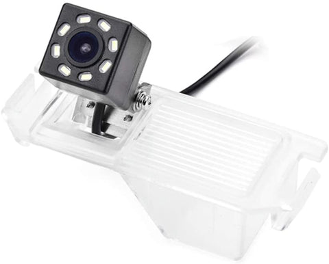 eHANGO Car Rear View Camera with 4 Pin to RCA Cable Bracket License Plate Lights Housing Mount for Hyundai i30 / Elantra Touring/Tuscani/Tiburon/Chevrolet Chevy Cruze (8 LED Angle)