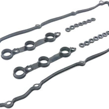 11129070532 Valve Cover Gasket Set with 15 Bolt Grommets for 1998-2002 BM-W E36 E39 320i 325i 328i 330i 525i 528i 530i X5 Z3 M52 M54 Engine 11120034108 11121726537