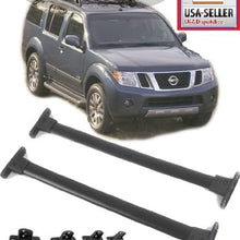 Brand EAX Compatible with 2005 2006 2007 2008 2009 2010 2011 2012 Nissan Pathfinder Replacement for Black Roof Top Rack Rail Cross Bar Set Bolt On Luggage Carrier 2PCS OEM Factory Style 05 06 07 08 0