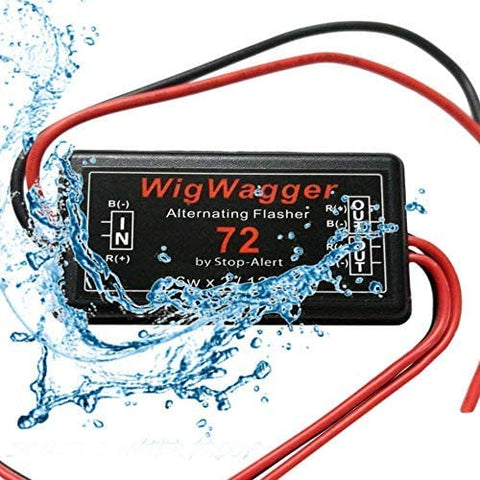 Stop-Alert WigWagger 72 Electronic Wig Wag Alternating Flasher Relay - Waterproof Universal Emergency Police Ambulance Car Controller LED Strobe Light Box Kit- Compatible 12-24V