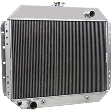 Primecooling 62MM 4 Row Core Aluminum Radiator +Fan (12 inches Dia.) Shroud for Ford F100 F150 F250 F350 Truck Pickup 1966-79 /Bronco V8 1978-79