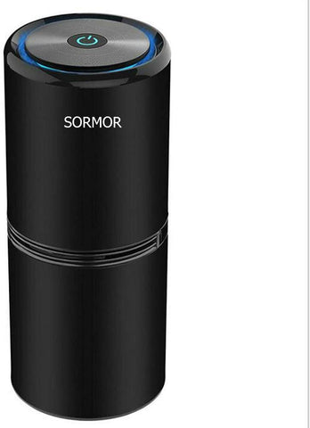 SORMOR black color Car Air PurifierSORMOR HEPA Filter Ionizer Mini Portable Air Cleaner, Freshener USB Port for Car