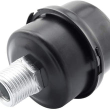 WHYHKJ 1/2" Thread 20mm Air Compressor Parts Metal Air Compressor Intake Filter Noise Muffler Silencer, Black