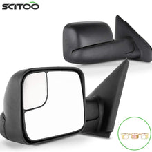 SCITOO Compatible fit for Towing Mirrors 2003 2004 2005 2006 2007 2008 for Dodge Ram 1500 2500 3500 2002 for Dodge Ram 1500 2009 for Dodge Ram 2500 3500 Truck Black Manual Side View Pair Mirrors