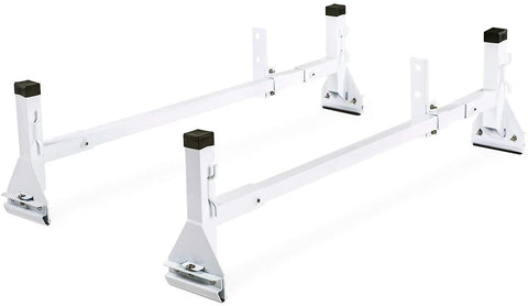 AA-Racks Model AX27 Aluminum Rain-Gutter Van Roof Racks Square 2 Bar with Adjustable Middle Bar