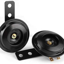 Dingln 2Pcs Universial Motorcycle Horn Waterproof 12V 105db Round Speaker for Most Scooters/Mopeds/ATVs