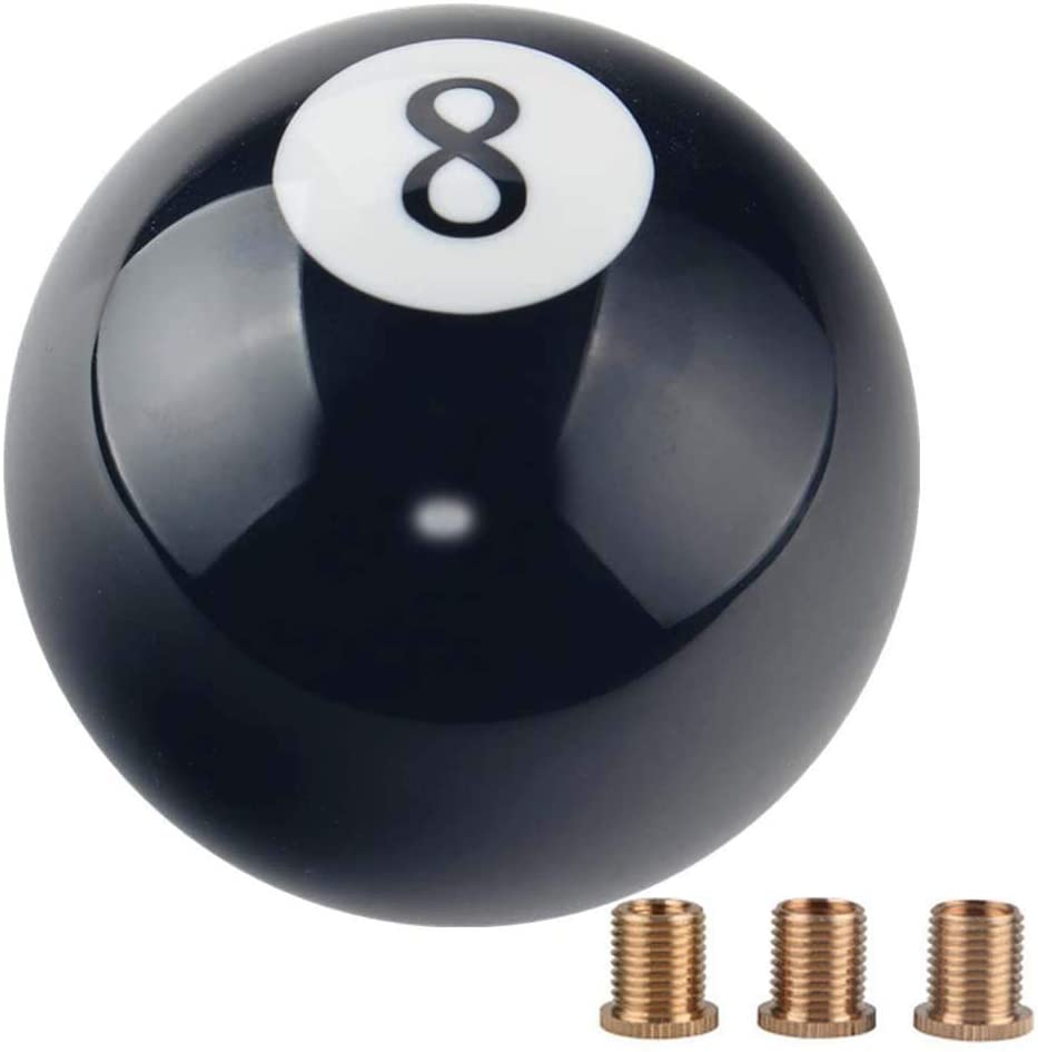 Pursuestar White Round Cue Luminous Ball Shift Knob Car Gear Shifter Head Fit Most Manual Automatic Vehicles 5 6 Speed