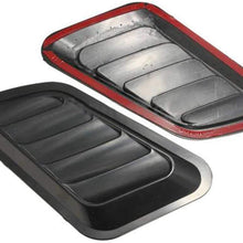 LSJVFK 1 Pair Universal Car Front Bonnet Vents Hood Car Decorative Air Flow Intake Scoop Turbo Bonnet Vent Cover