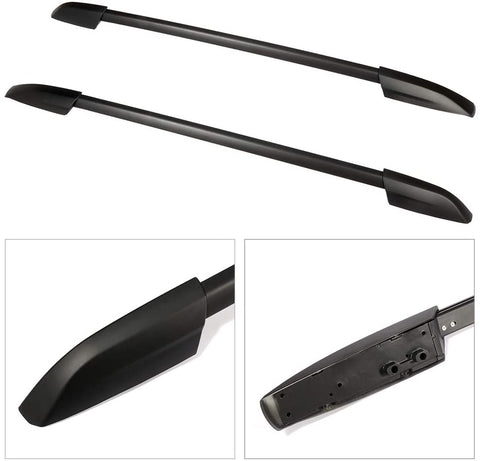 AUTOMUTO Cross Bars Side Rails fit for 2008-2013 for Toyota Highlander Sport Utility 4-Door Aluminum Black Roof Top Bar Luggage Carrier Top Side Rails