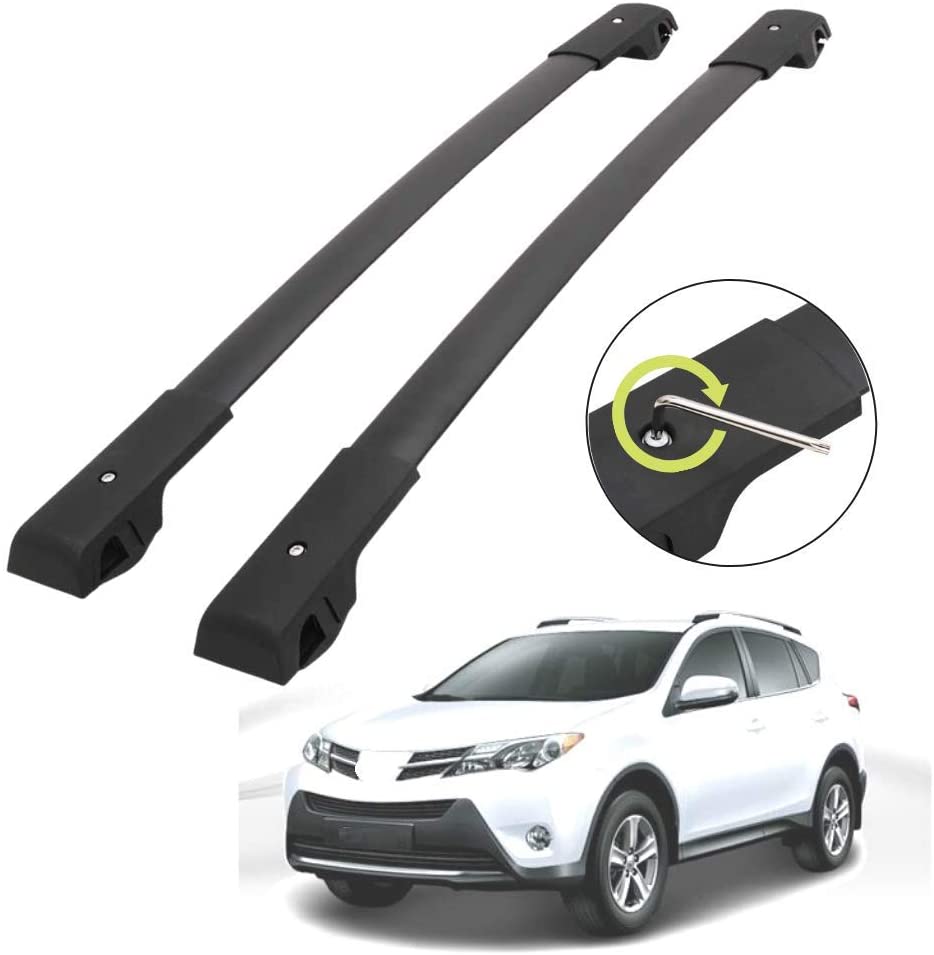 Roof Bars fit for Toyota RAV4 2013-2018 Aluminum Cross Bar Replacement for Rooftop Cargo Carrier Bag Luggage Kayak Canoe Bike Snowboard Skiboard
