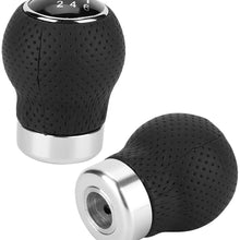 Shift Knob, Car 5 Speed 6 Speed Universal Round Leather Gear Shift Head Manual Transmission Gear Shift Knob Car Shift Knob Lever Shifter(6 Speed)