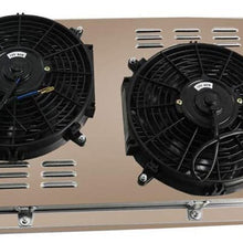 CoolingSky 4 Row Aluminum Radiator +2X12" Fan Shroud Combo & Relay Kit for 1967-1979 Chevy GMC C/K C10 C20 C30 K10 K20 Pickup Van &P/G Series