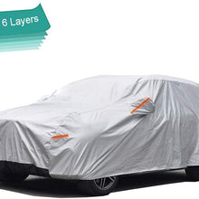 GUNHYI Outdoor Car Covers for Automobiles Waterproof All Weather, 6 Layer Heavy Duty Cover Sun Uv Protection, Universal Fit SUV (Length 191-200inch)