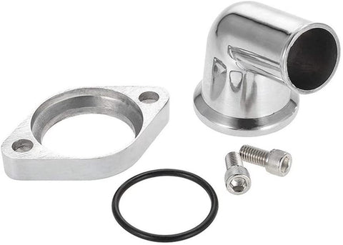 FSLLOVE FANGSHUILIN Aluminum Water Neck Swivel 15 Degree Fit for Chevy 327 350 454 396 (Color : Silver)
