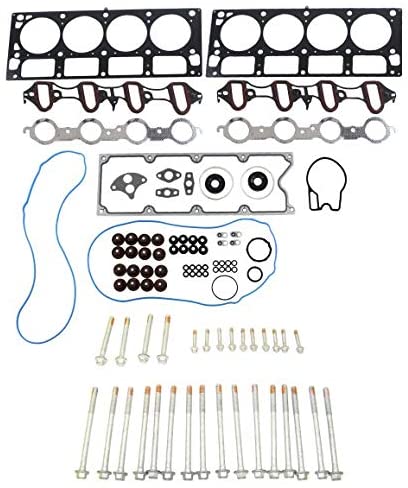 DNJ Head Gasket Set with Head Bolt Kit For 2001-2003 for Chevrolet Silverado 1500 HD 6.0L 5967cc 364cid V8 OHV