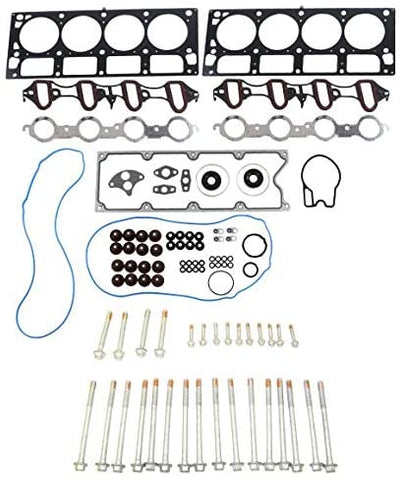 DNJ Head Gasket Set with Head Bolt Kit For 2001-2003 for Chevrolet Silverado 1500 HD 6.0L 5967cc 364cid V8 OHV
