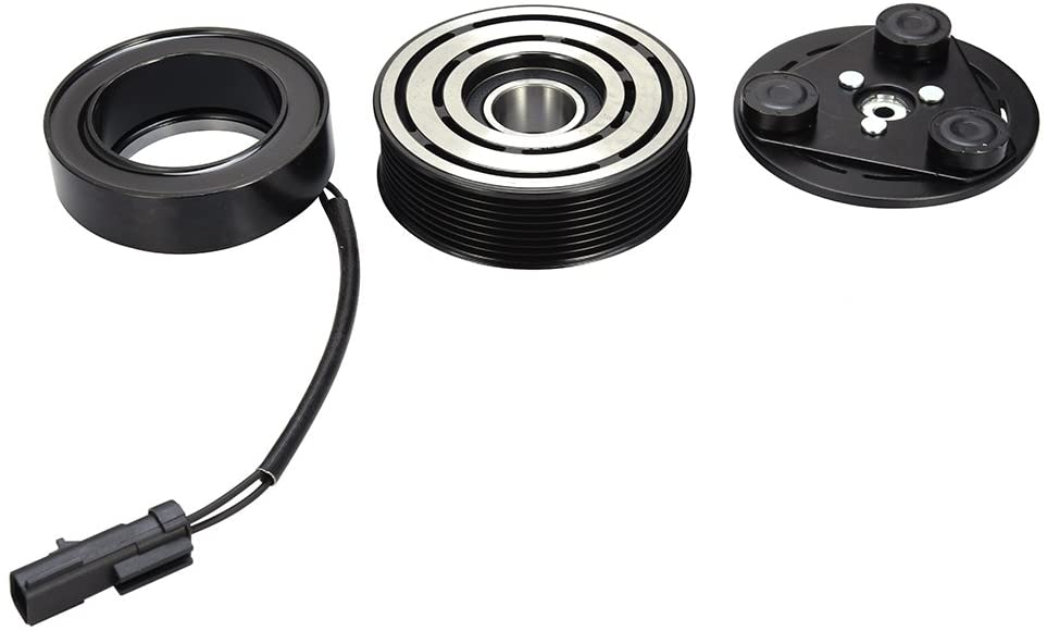 Catinbow AC Compressor Clutch Assembly 55111411AD Repair Kit with Pulley Bearing, Electromagnetic Coil & Plate for Dodge Ram 06-10 Diesel L6 5.9L 6.7L HS18